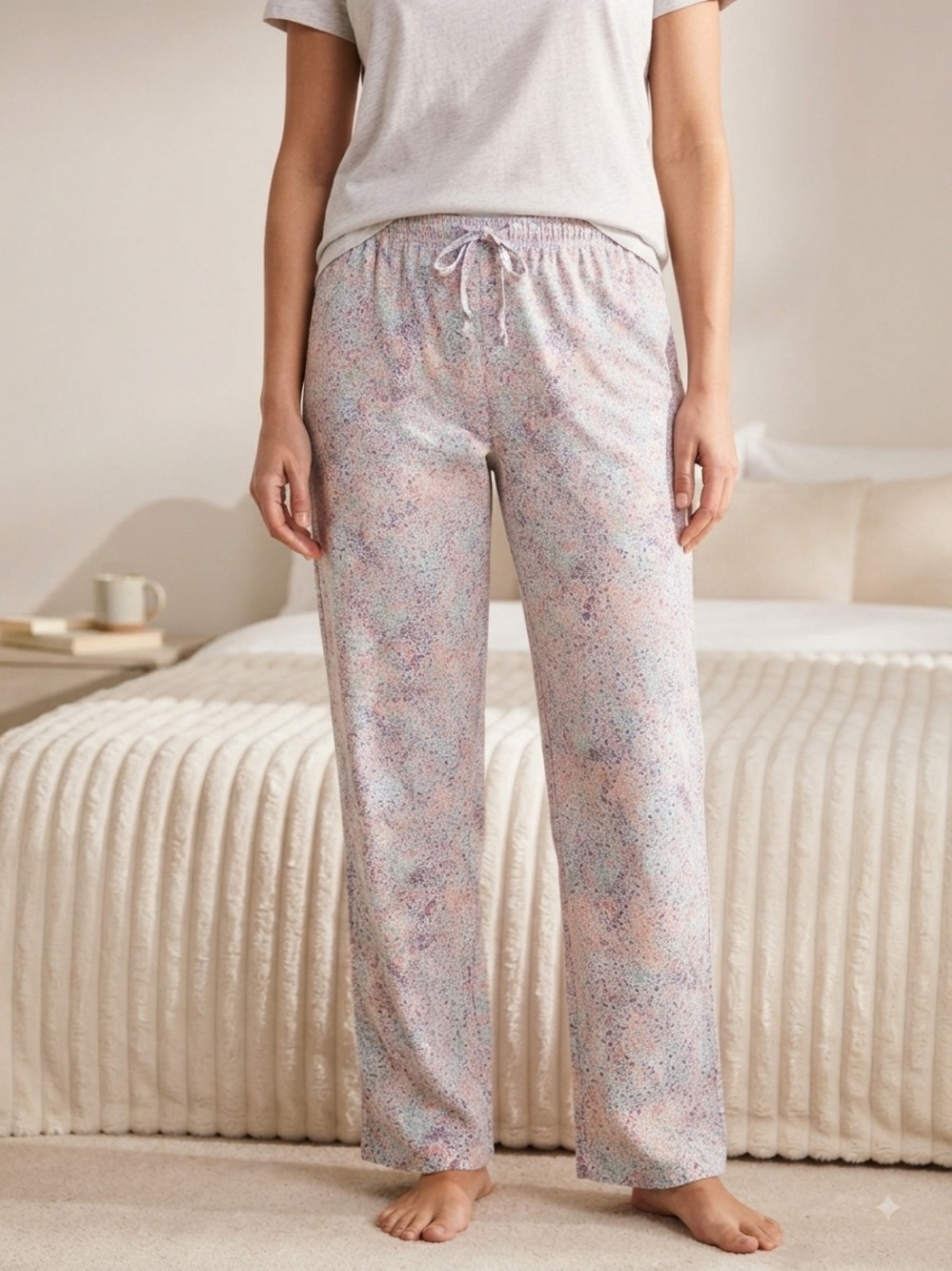 GAP Pastel Floral Drawstring Cotton Pajama Pants